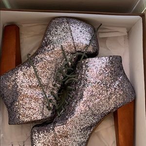 Jeffrey Campbell Lita Glitter platform boots